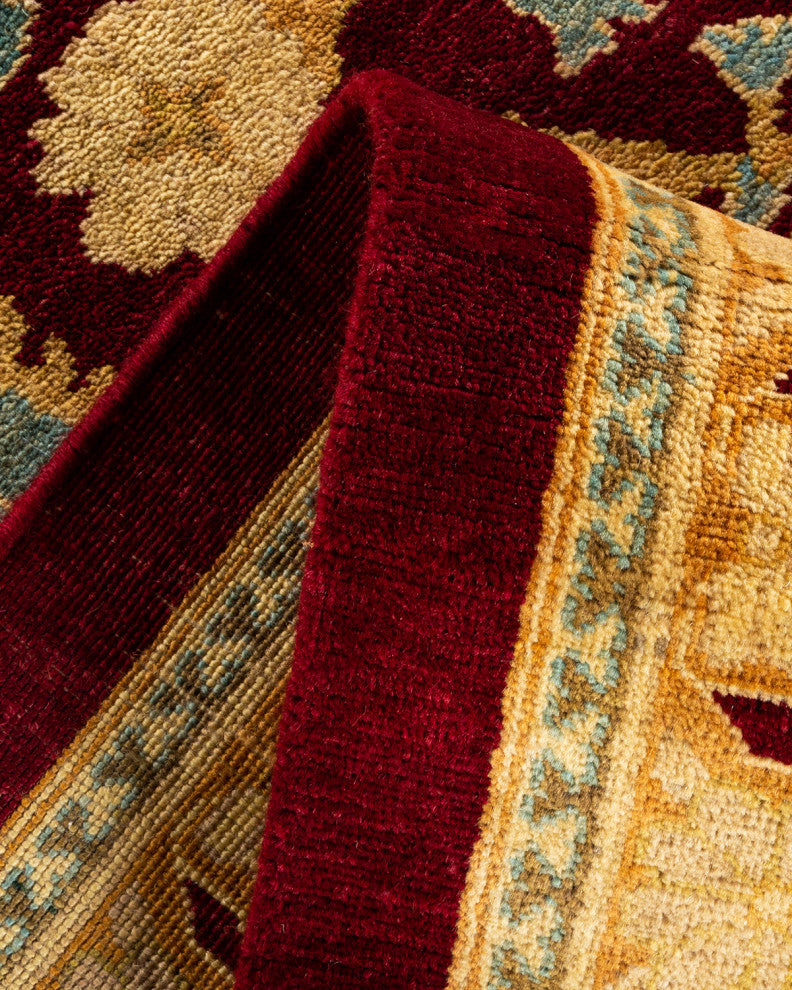 Eclectic, One-of-a-Kind Hand-Knotted Area Rug Red, 11' 10 x 15' 1
