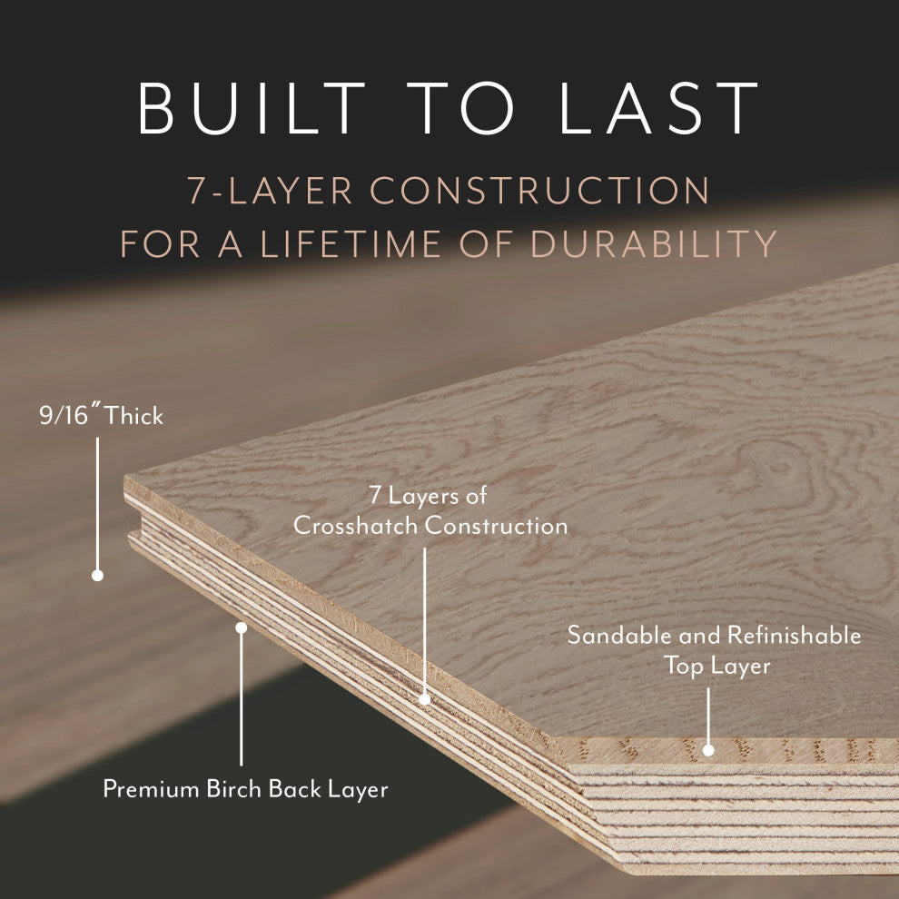 Premium European White Oak 9/16"x8.66"x86.6" Flooring, Serenely