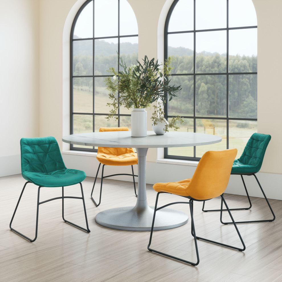 Gotham Dining Table 60" White/Silver
