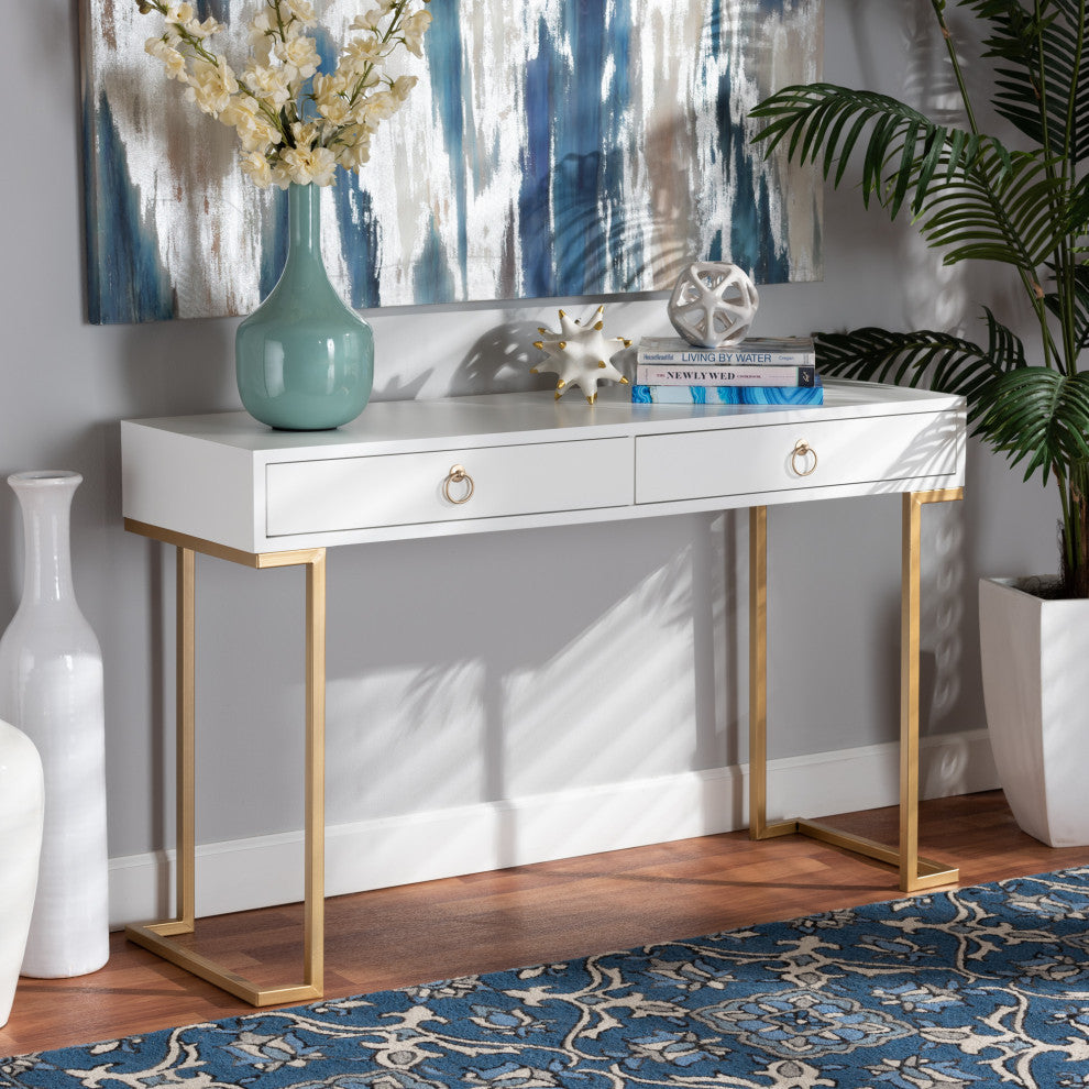 Nadene Contemporary Console Table, White