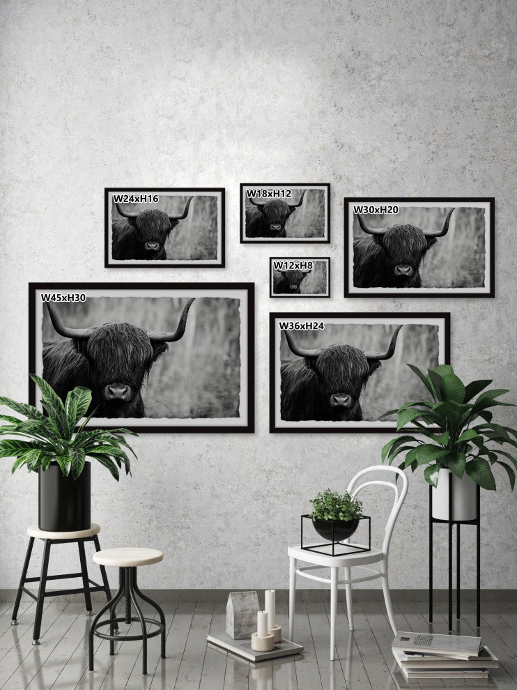 "Angus the Highland Cow" Framed Painting Print, 18x12