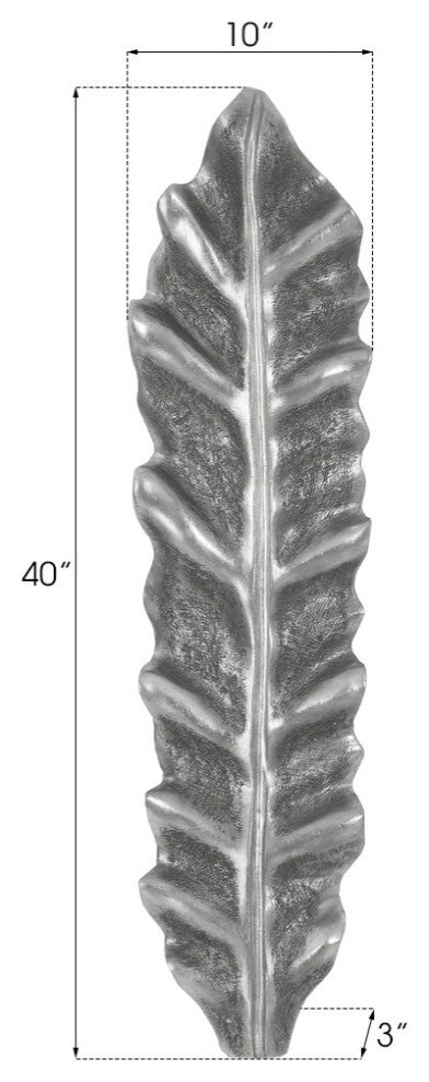 Petiole Wall Leaf, Silver, Medium, Version A