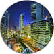 Bangkok City Night View Cityscape, Photo Round Wall Art, 23"