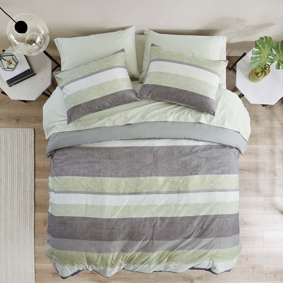 Madison Park Essentials Jaxon Stripe Comforter Set With Bed Sheets