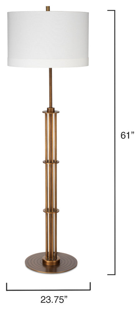 Marcus Floor Lamp, Antique Brass