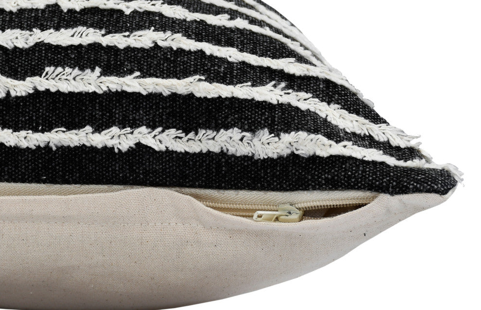 Black Wispy Ways Throw Pillow, 14"x36"