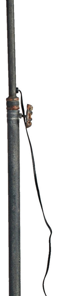 Benzara BM285020 67" Iron Floor Lamp, Adjustable Length Arm, Antique Black