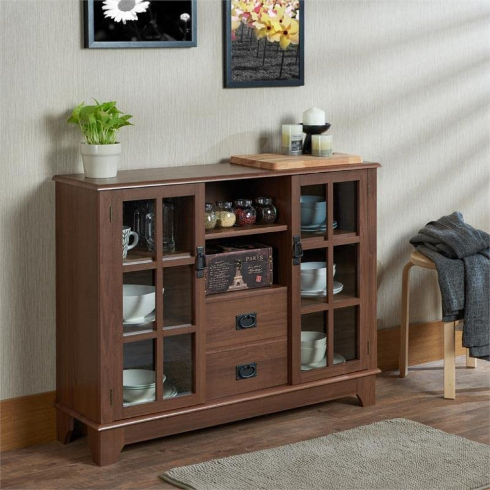 42"x12"x32" Walnut Mdf Cabinet