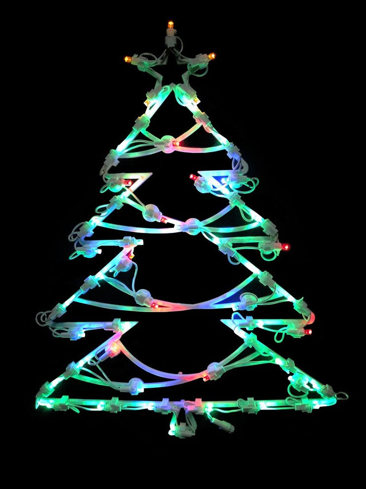 18" LED Lighted Tree Christmas Window Silhouette Decoration