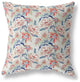 20" Red Indigo Roses Indoor Outdoor Throw Pillow