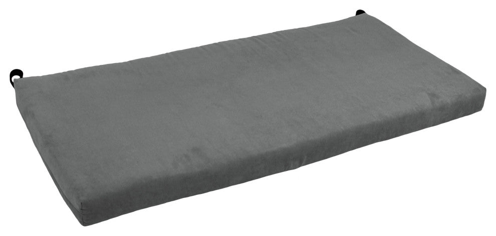 48"X19" Solid Microsuede Bench Cushion, Steel Gray