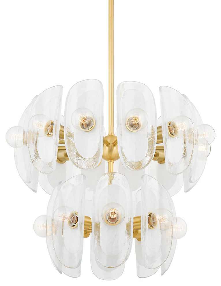 Hilo 20 Light Chandelier, Aged Brass