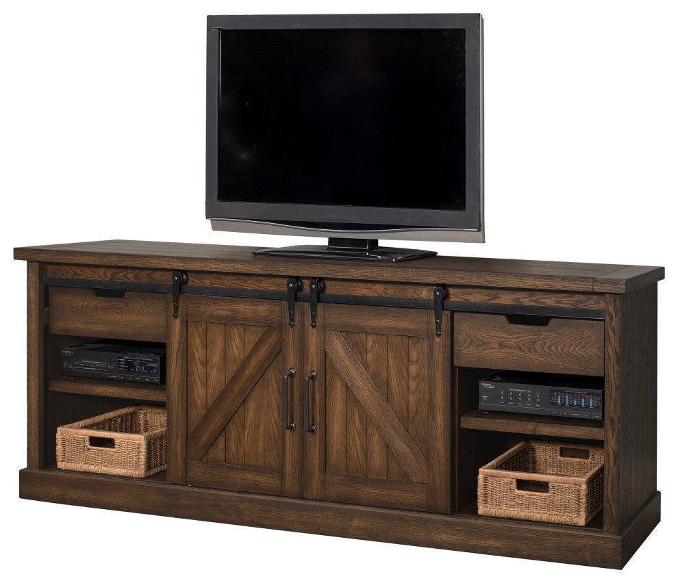 Avondale 80" TV Console Barn Door Entertainment