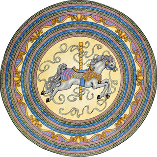 Kid Essentials, Carousel, Yellow, 5'4" Round