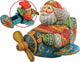 Aviator Santa Claus Artistic Wood Carved Sculpture