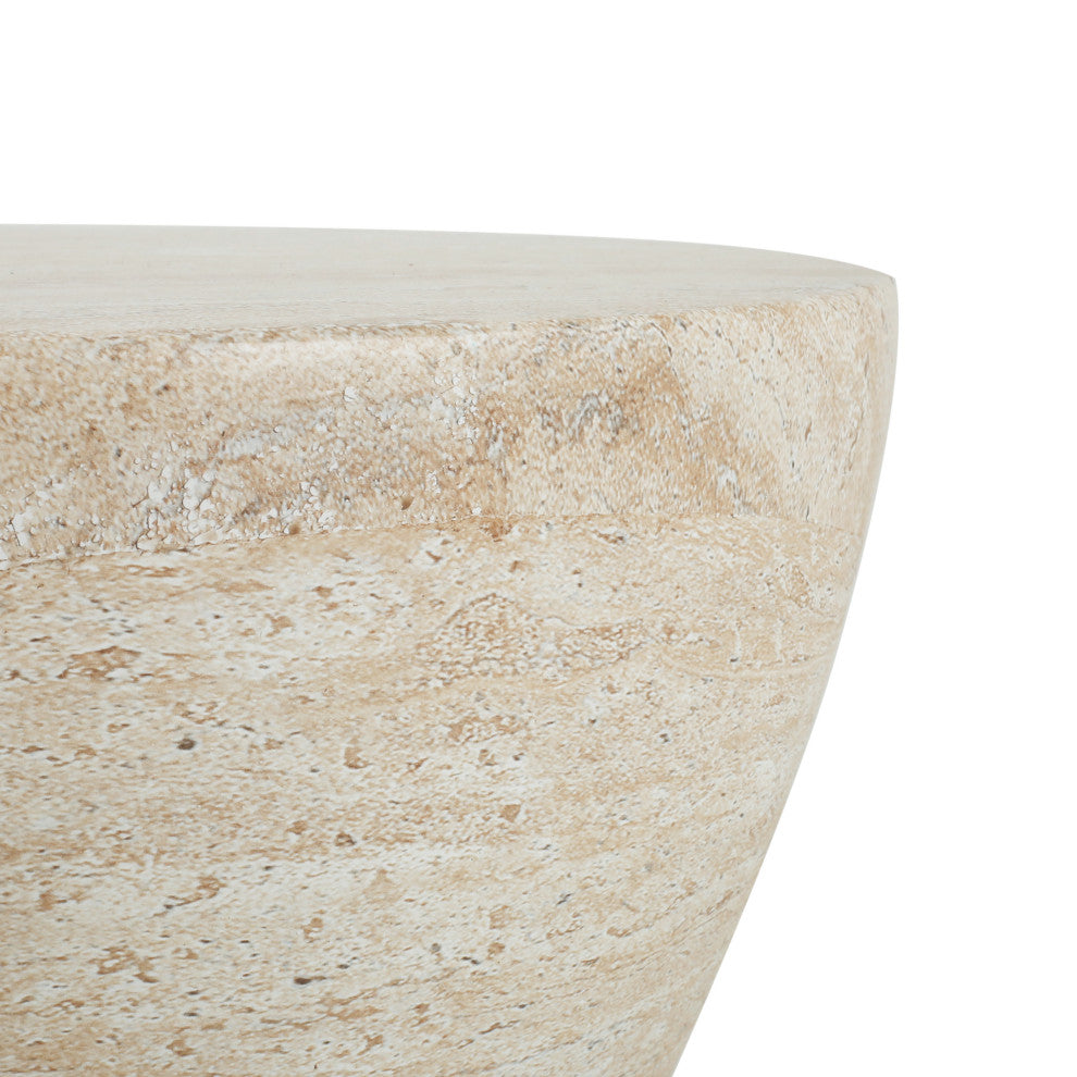Attola Outdoor Lightweight Concrete Side Table, Travertine