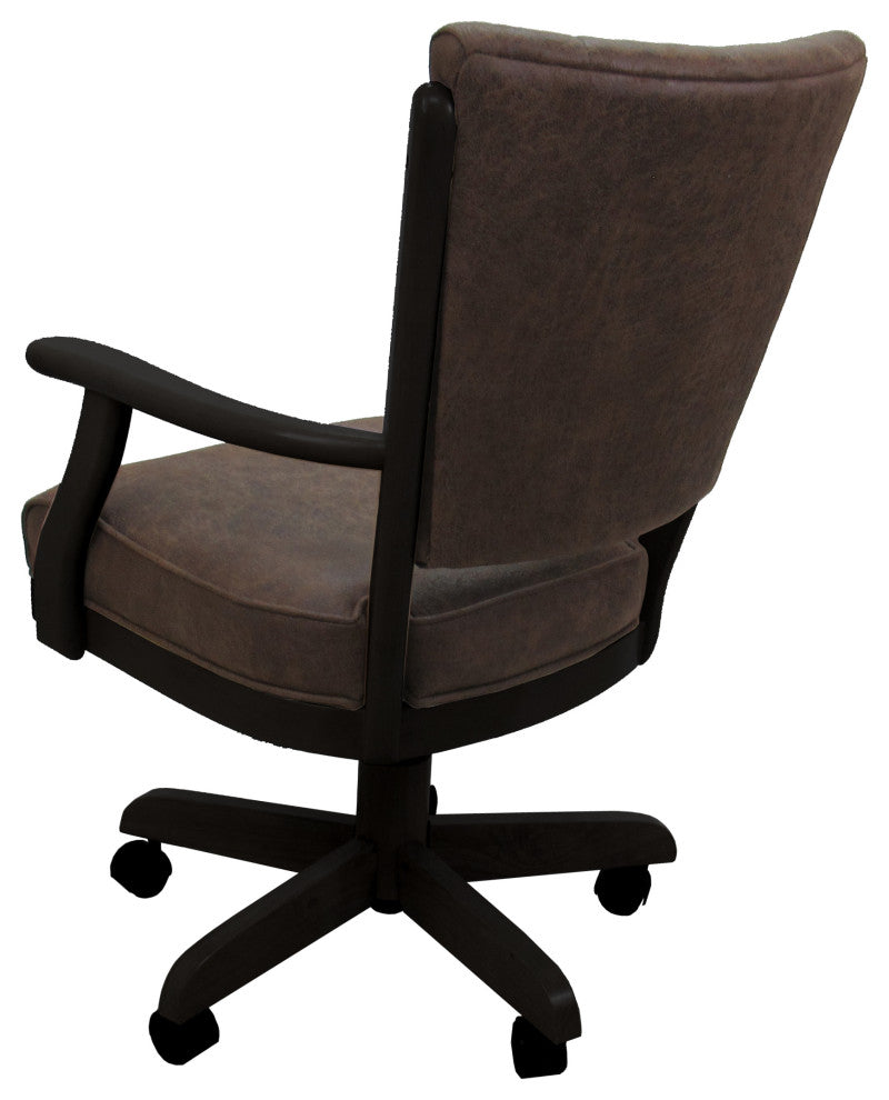 Dining Solid Wood Caster Chair on Wheels Classic, Northwest Whiskey Black