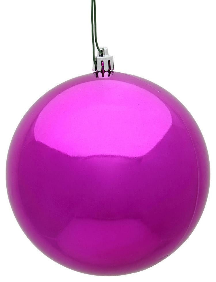 Vickerman 3" Fuchsia Shiny Ball Ornament, 12 per Bag
