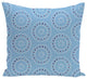 Happiness Is? Floral Print Outdoor Pillow, Sky, 18"x18"