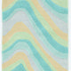 8' Ocean Blue Beige Hand Tufted Abstract Waves Indoor Runner Rug