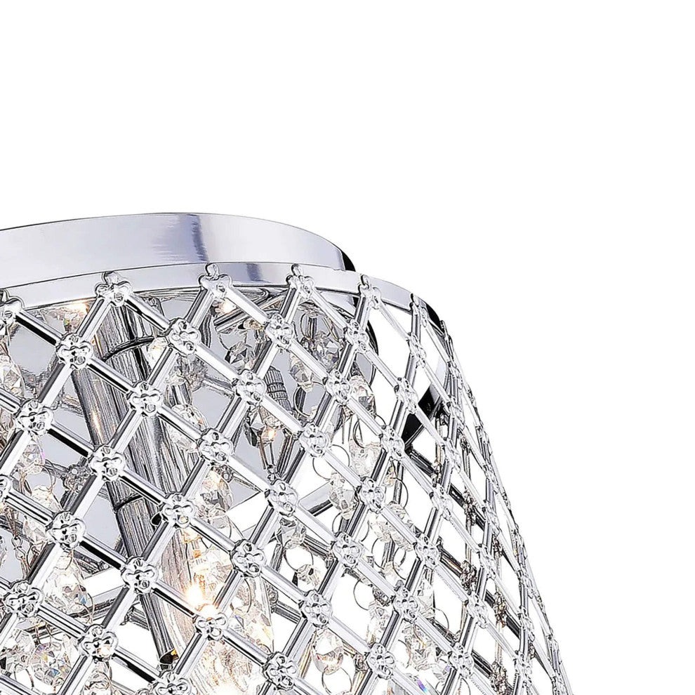 Chloe Chrome Crystal Flush Mount Chandelier