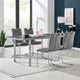 Pacific Gray Dining Room Accent Chair Set of 2, Gray and Stainless Steel