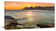 "Ipanema in Rio De Janeiro Sunset" Seascape Art Canvas, 40"x20"