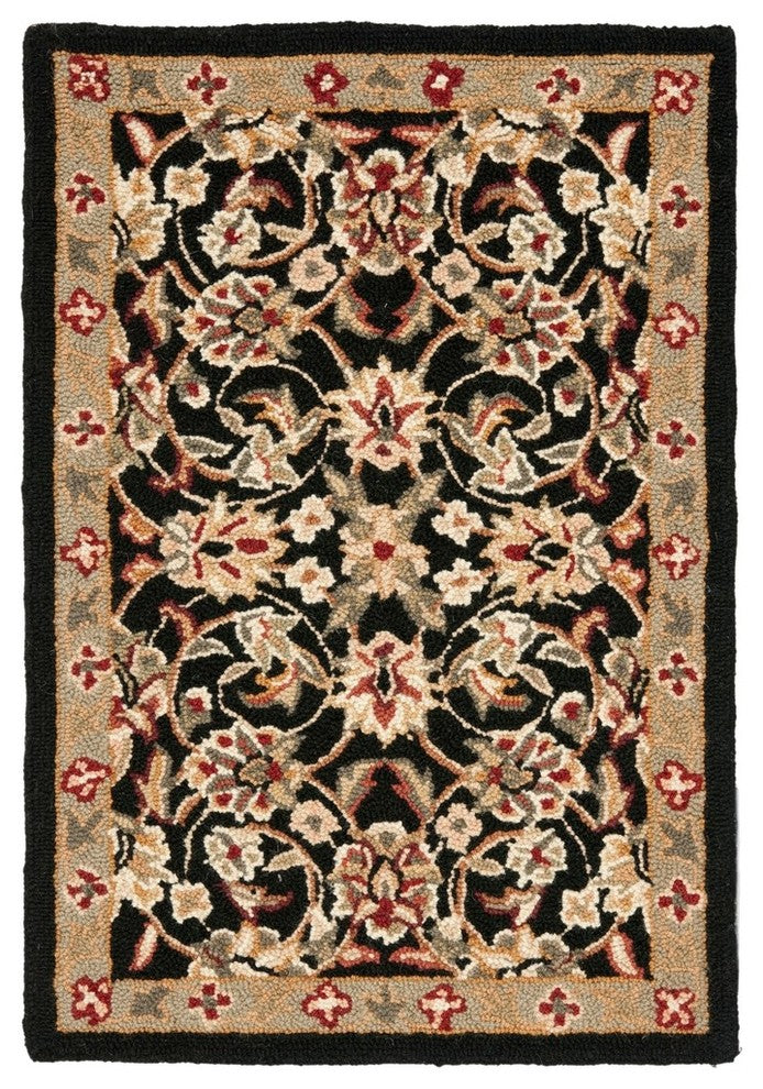 Chelsea Black Area Rug HK78A - 3'' x 6''