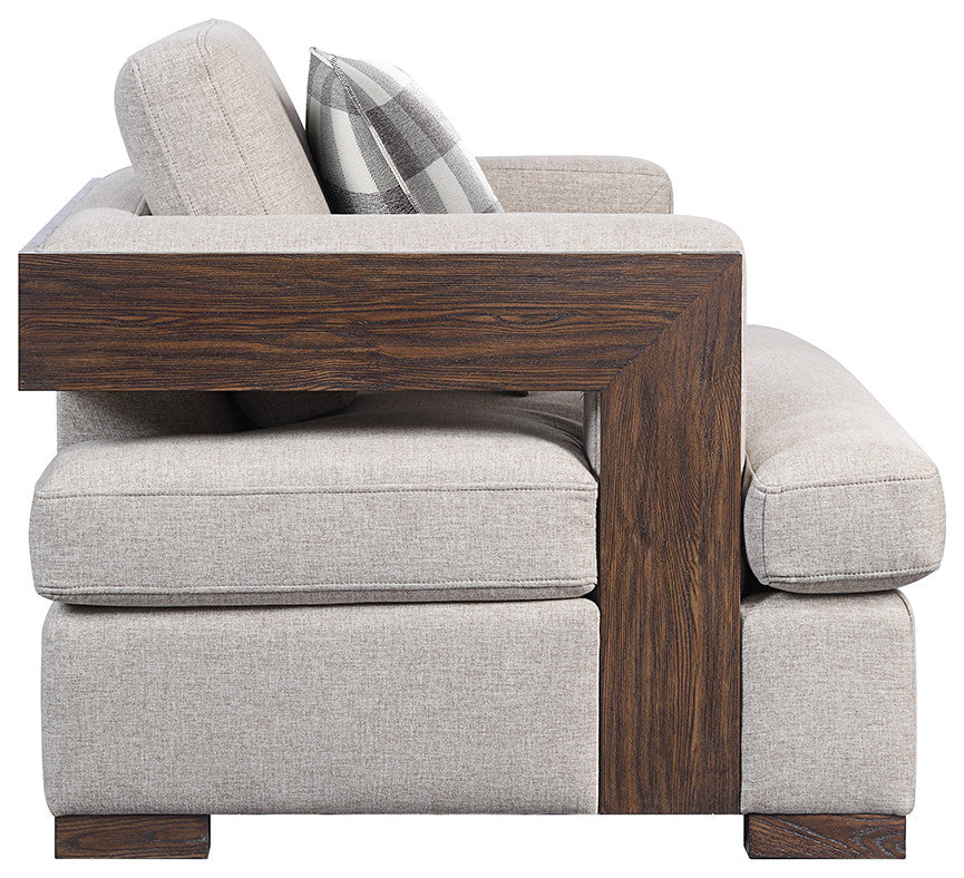 Acme Niamey Loveseat, With 2-Pillows, Fabric/Walnut