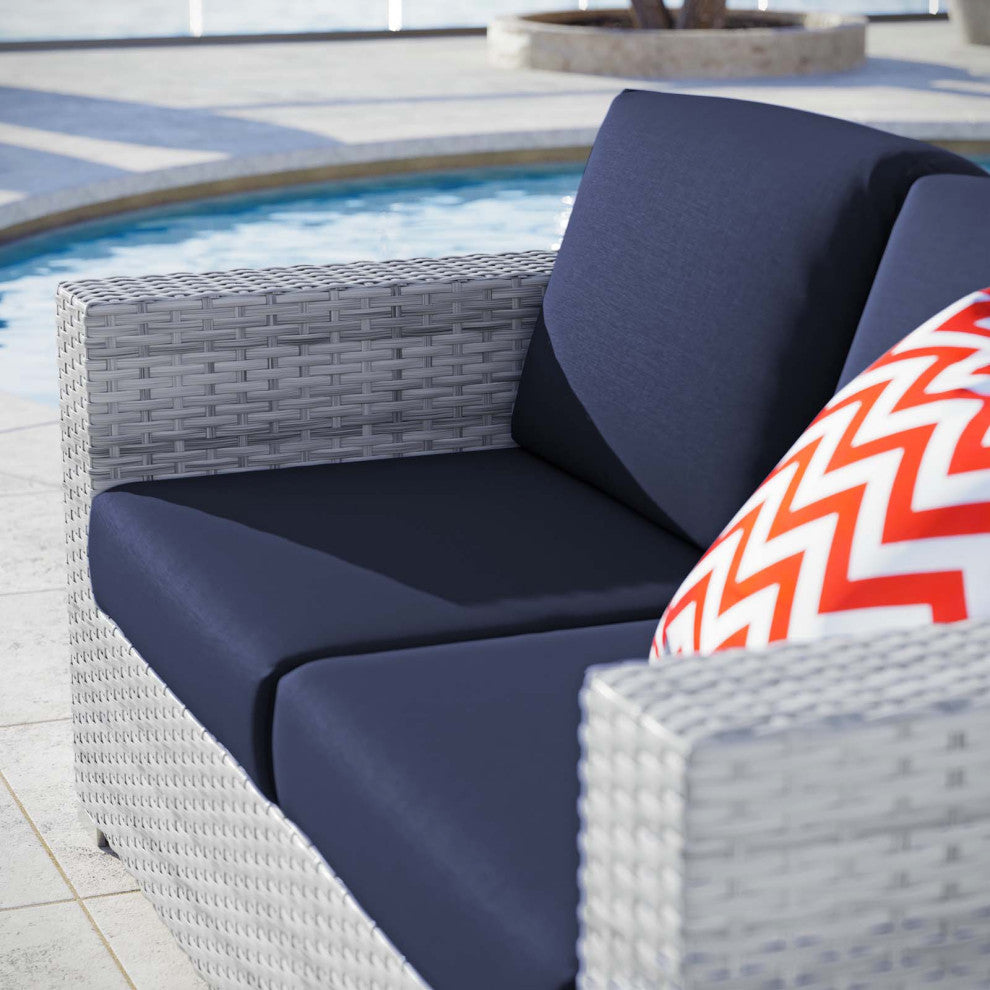 Convene Outdoor Patio Loveseat Light Gray Navy