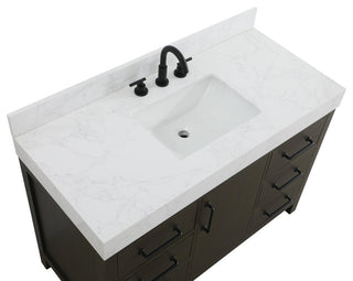 Home Living 48" Single Bathroom Vanity, Mocha Brown With Backsplash