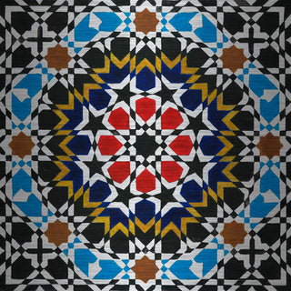 "Prismatic Origins" Painting Print, Brushed Aluminum, 18"x18"