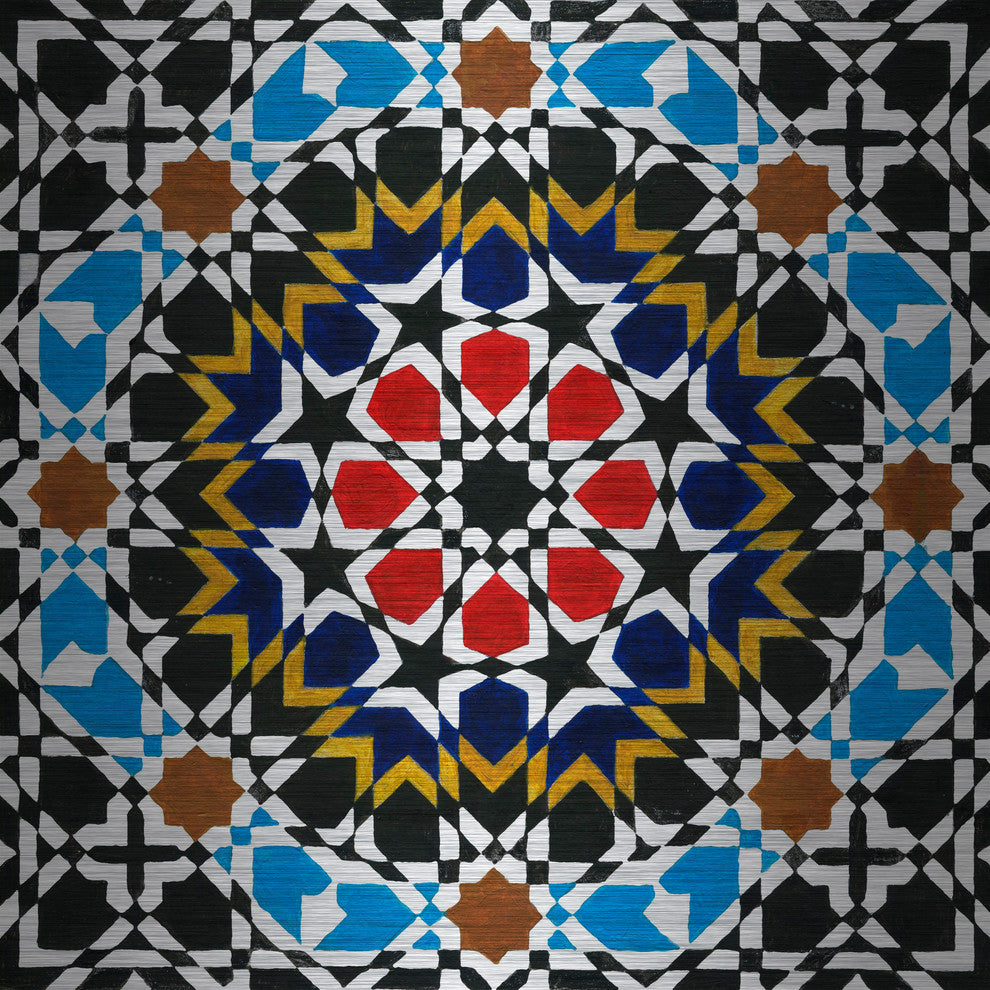 "Prismatic Origins" Painting Print, Brushed Aluminum, 18"x18"