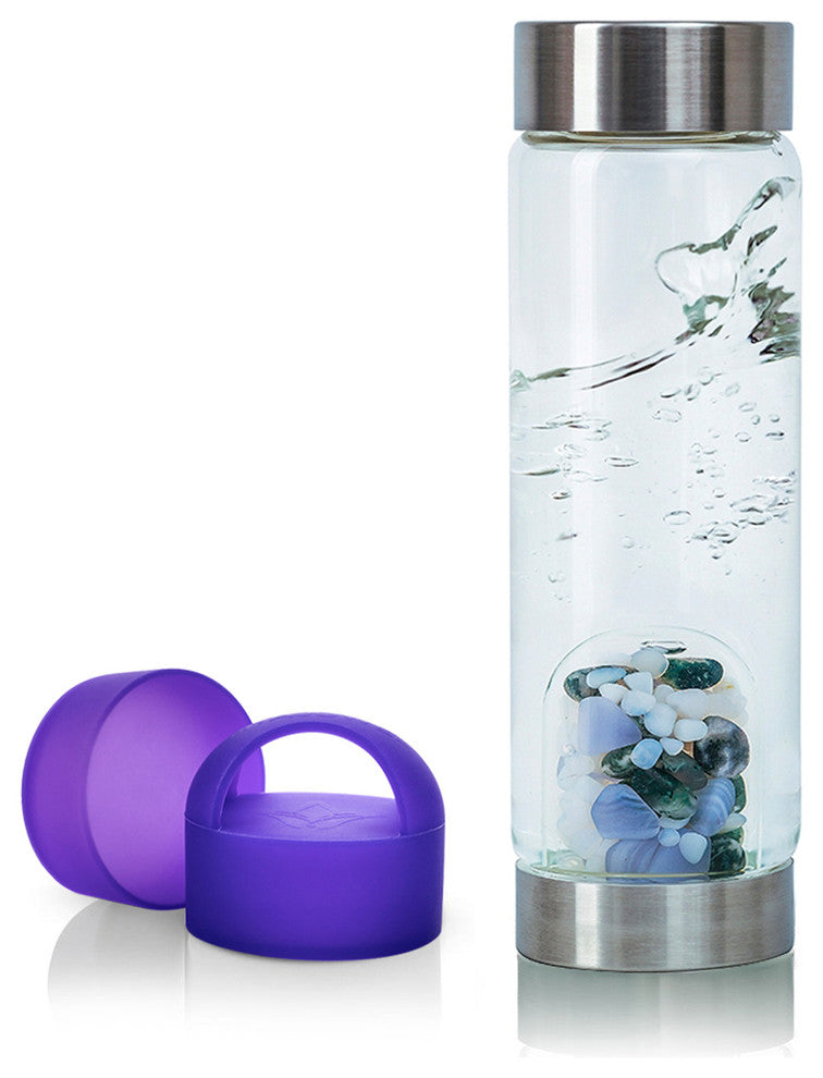 Water Bottle, VitaJuwel ViA Gemwater Bottle, Purple Loop Caps, Momentum