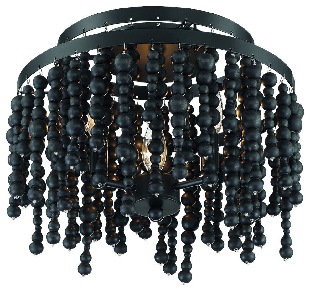 Crystorama POP-A5073-MK, 3-Light Ceiling Mount, Matte Black