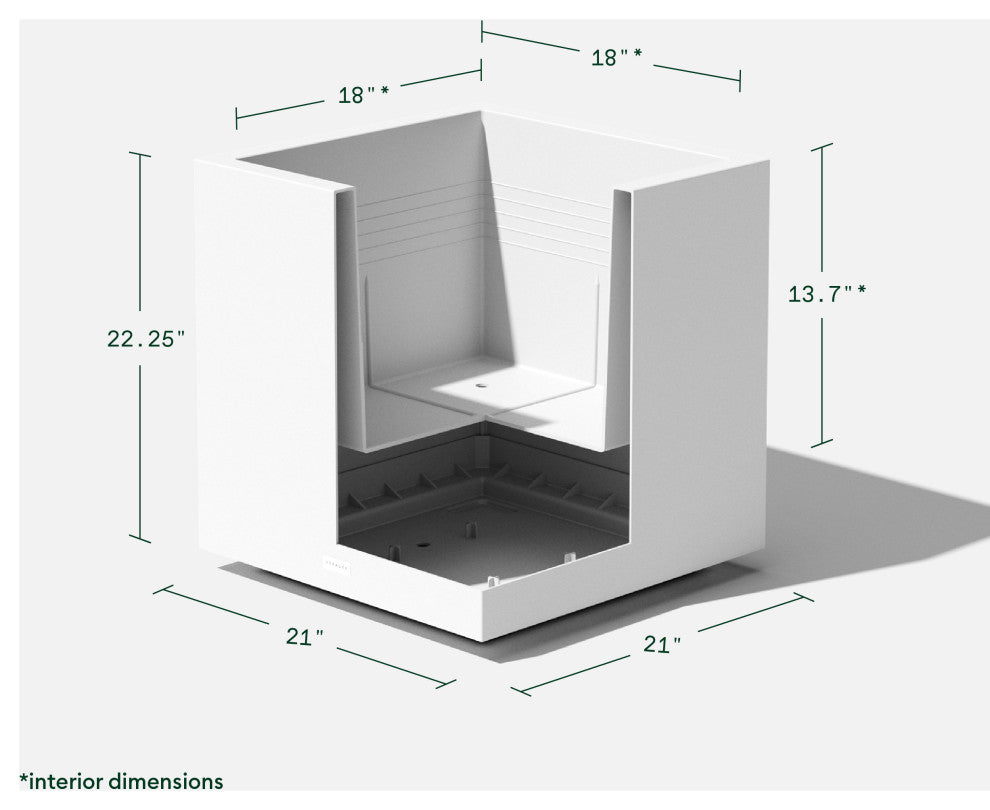 Veradek Block Series Cube Planter, White, Medium