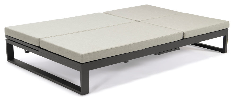 LeisureMod Chelsea Convertible 2-in-1 Sofa and Double Chaise Lounge, Beige