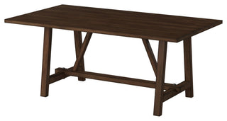 Arendal Trestle Rectangular Dining Table, Burnished Dark Oak
