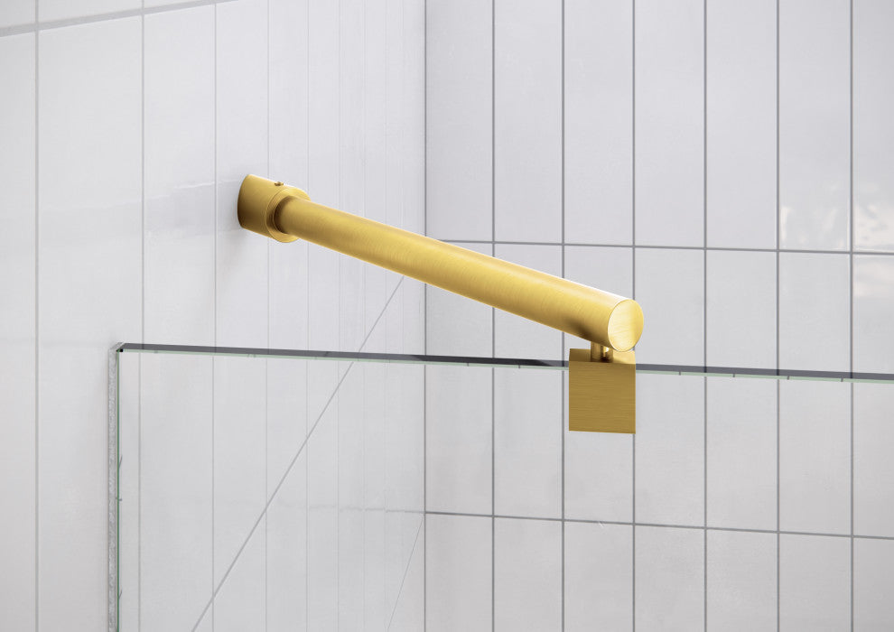 36.25"Wx78"H Frameless 3 Panel Inline Shower Door, Satin Brass