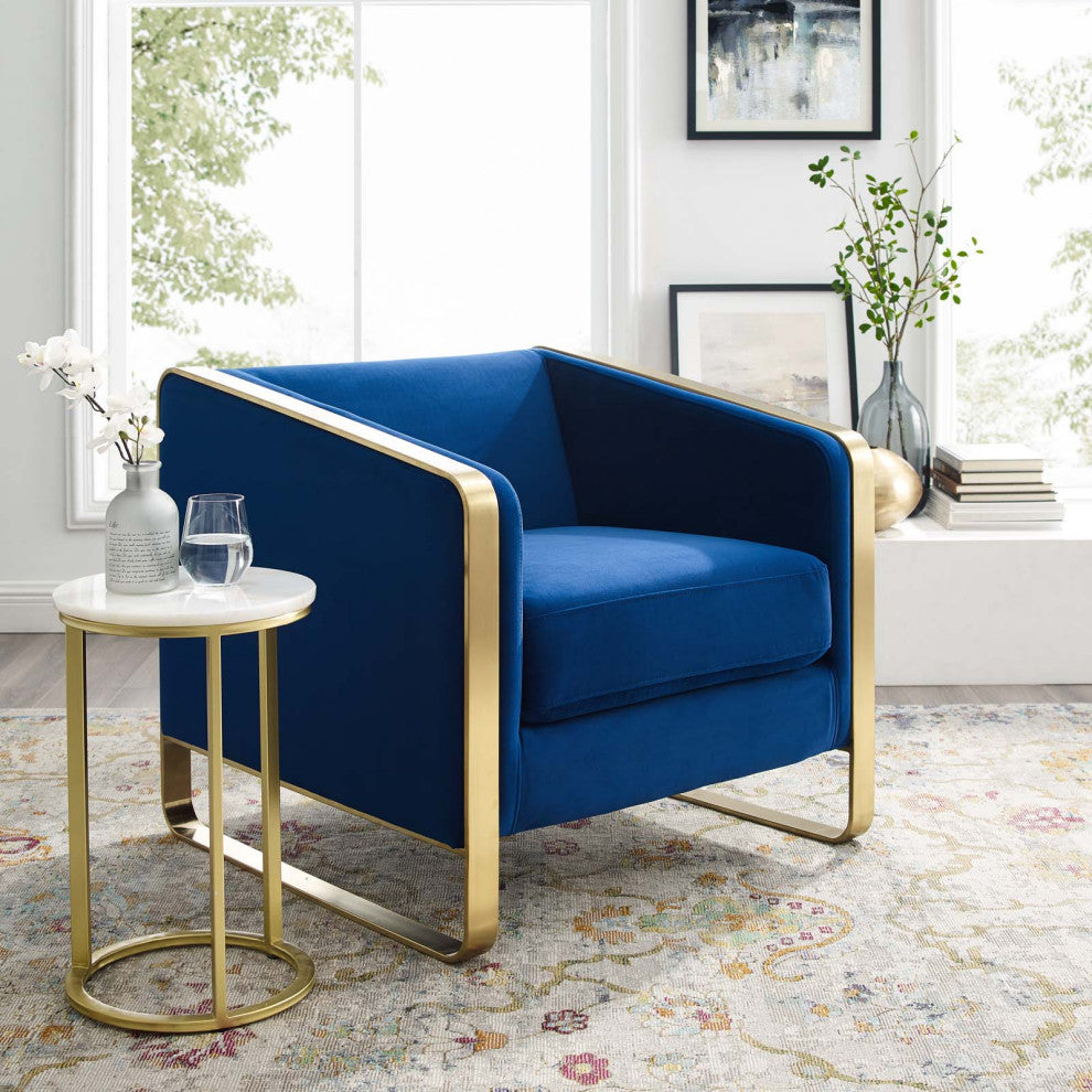 Visualize Accent Club Lounge Performance Velvet Armchair by Modway