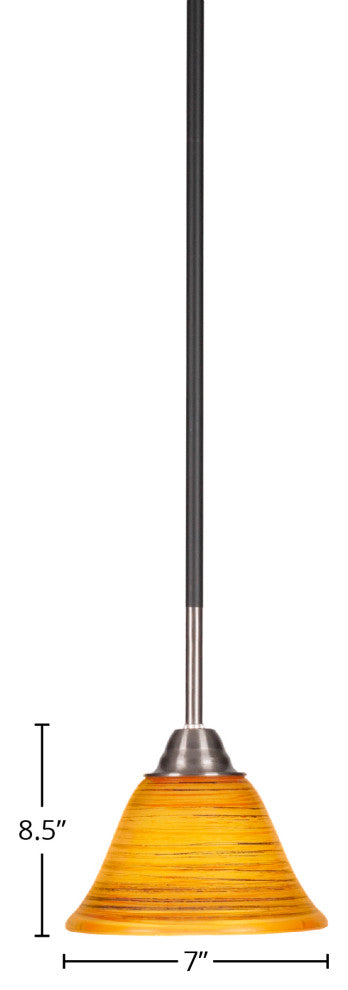 Paramount Mini Pendant, Matte Black & Brushed Nickel, 7" FirrÃ© Saturn