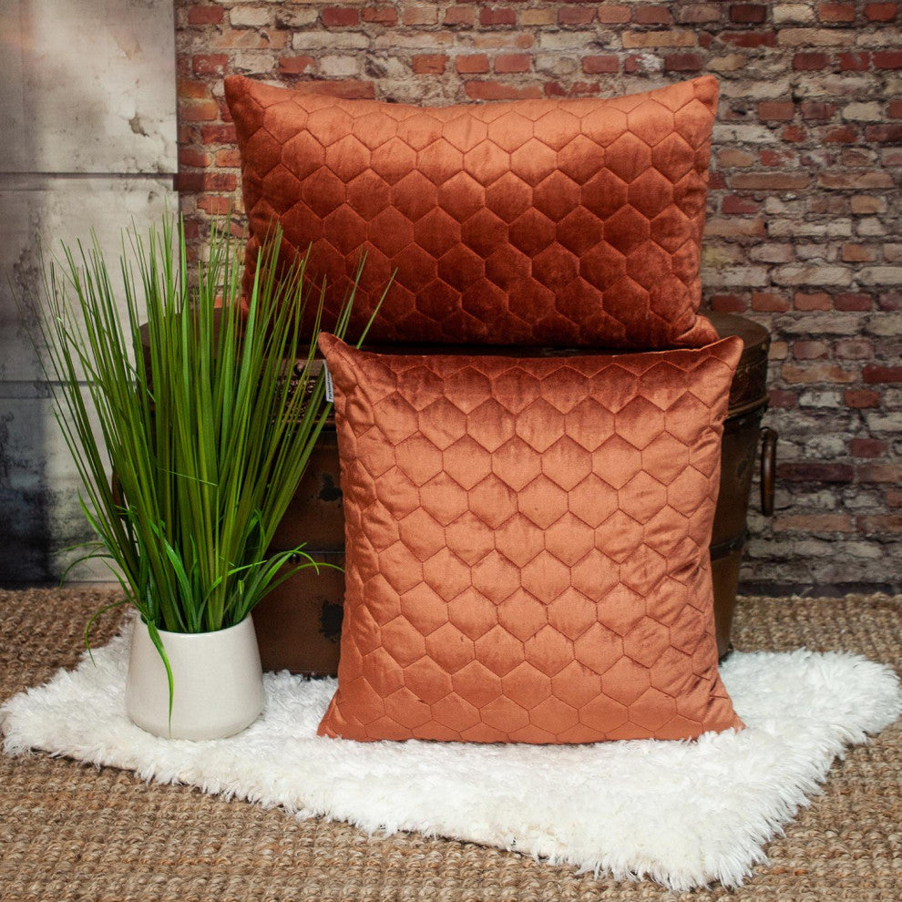 Parkland Collection Bazyli Burnt Orange Throw Pillow, Square