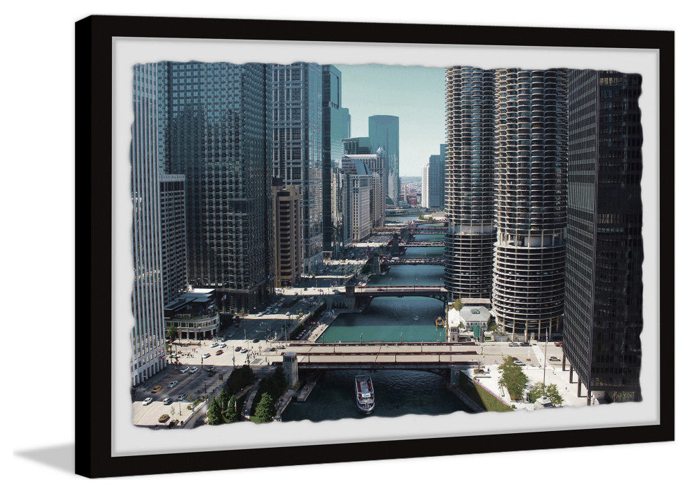 "Chicago Bridges" Framed Painting Print, 45x30
