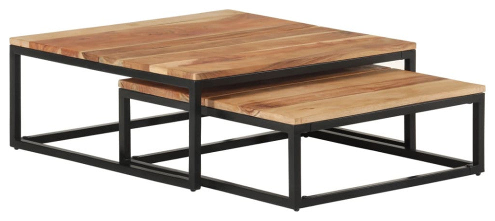 vidaXL Nesting Coffee Tables 2 pcs Solid Acacia Wood