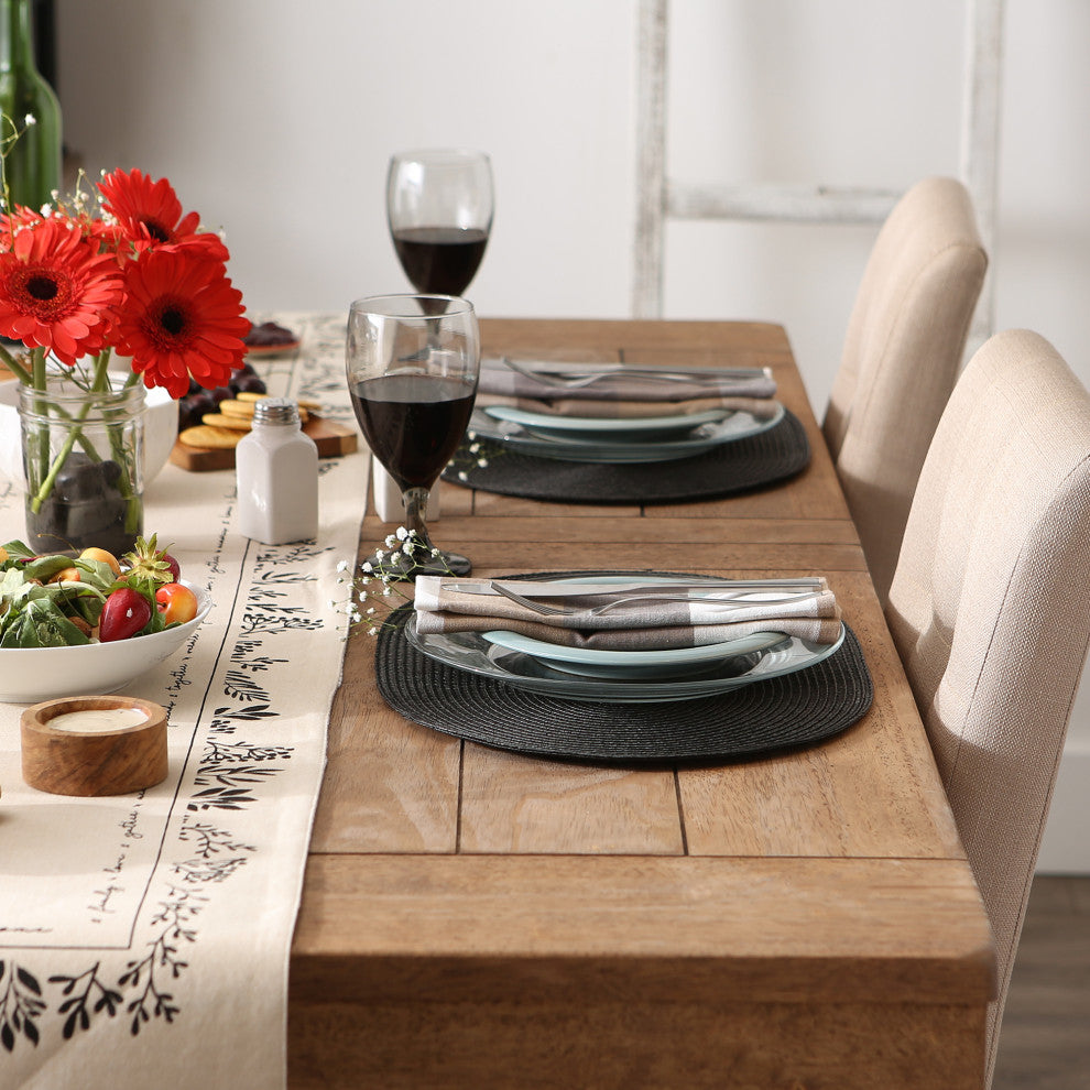 Black Oval Pp Woven Placemat (Set of 6)