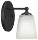 Capri 1-Light Wall Sconce, Matte Black/Square White Muslin