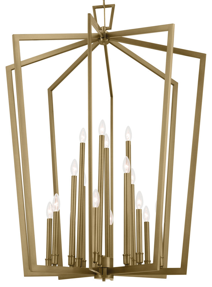 Abbotswell 49" 16 Light Foyer Pendant, Natural Brass