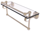 Pacific Grove 16" Dotted Glass Shelf and Towel Bar, Antique Pewter