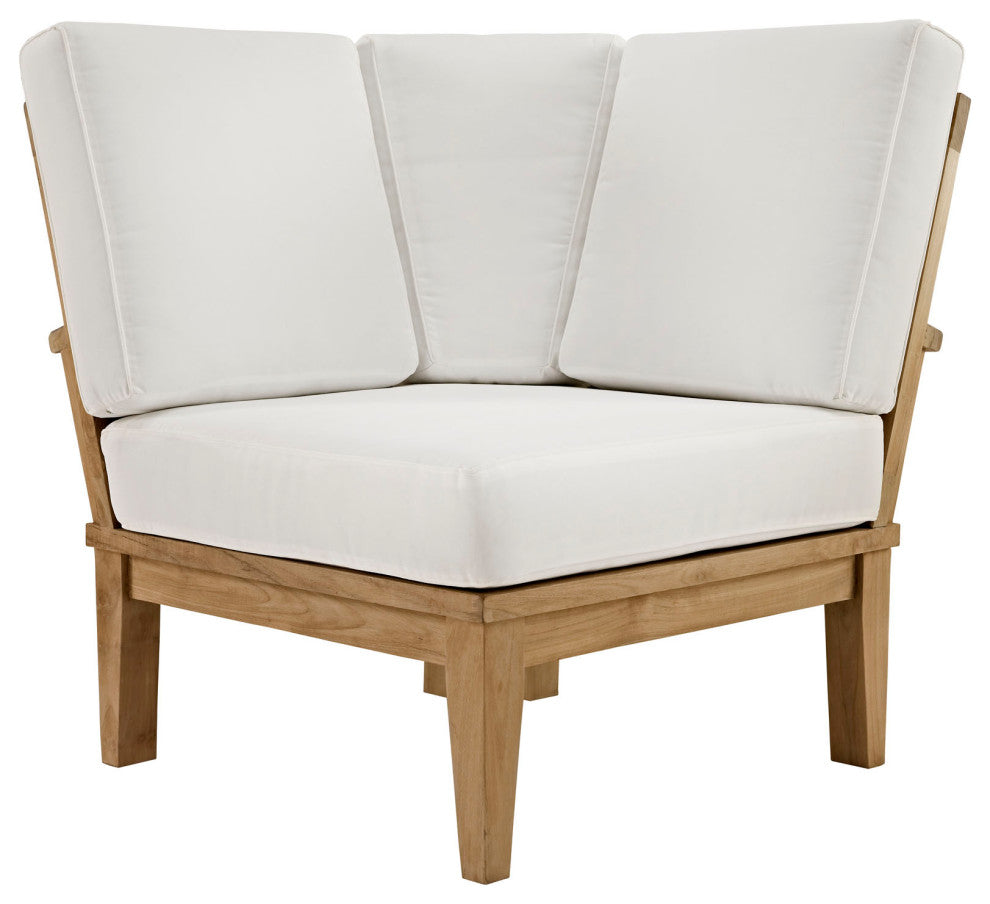 Natural White Marina Outdoor Patio Teak Corner Sofa