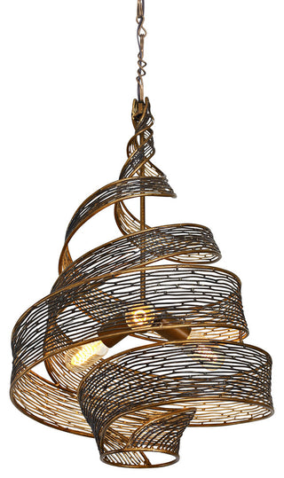 Varaluz Flow 3-Lt Twist Pendant - Hammered Ore